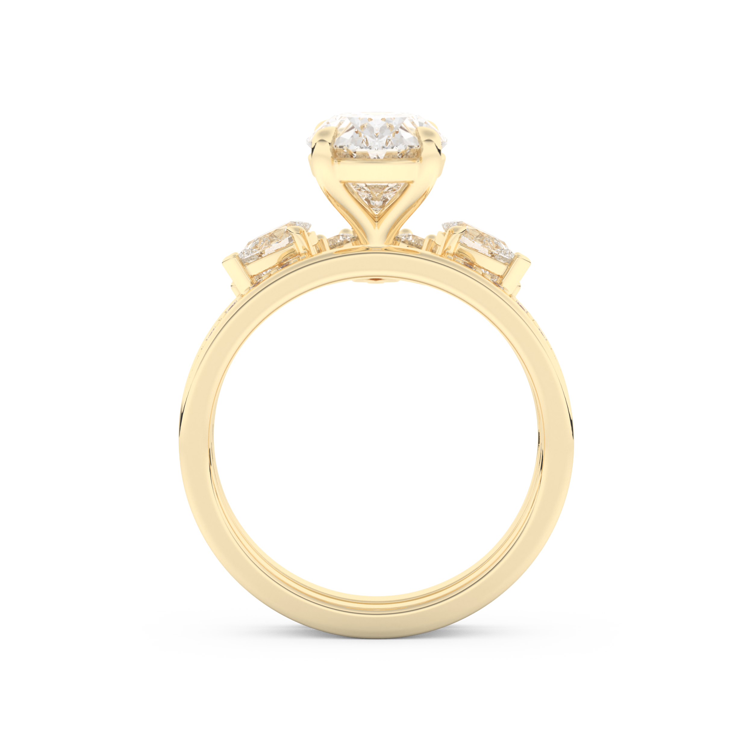Oval Cut Moissanite Bridal Set with Solitaire Settings– 2.12 CT Center, 0.48 TCW Accents 11