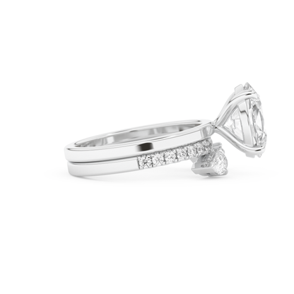 Oval Cut Moissanite Bridal Set with Solitaire Settings– 2.12 CT Center, 0.48 TCW Accents