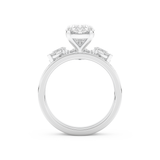 Oval Cut Moissanite Bridal Set with Solitaire Settings– 2.12 CT Center, 0.48 TCW Accents 4