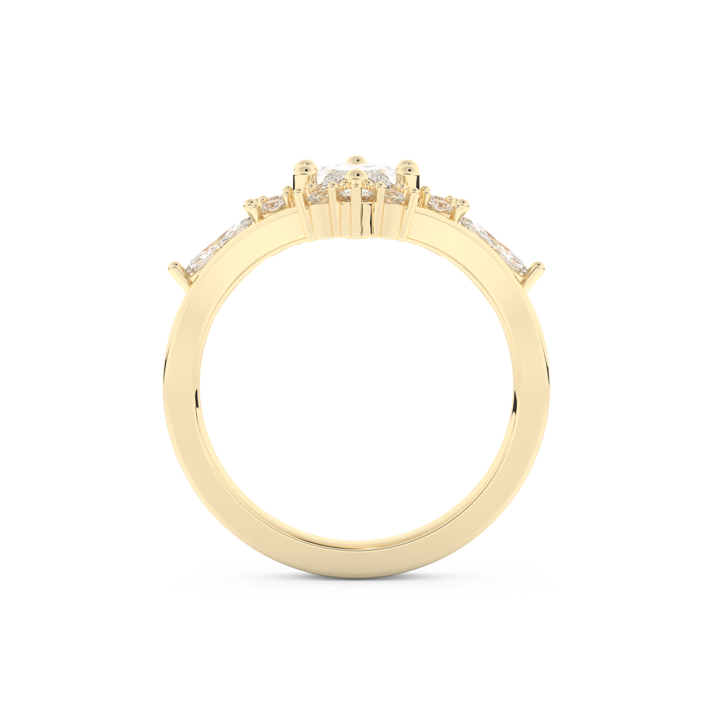 Marquise Cut Moissanite Bridal Set with Solitaire Settings– 1.08 CT Center, 0.32 TCW Accents 11
