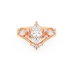 Marquise Cut Moissanite Bridal Set with Solitaire Settings– 1.08 CT Center, 0.32 TCW Accents 13