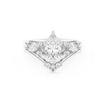 Marquise Cut Moissanite Bridal Set with Solitaire Settings– 1.08 CT Center, 0.32 TCW Accents 1