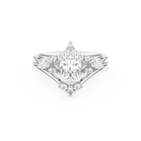 Marquise Cut Moissanite Bridal Set with Solitaire Settings– 1.08 CT Center, 0.32 TCW Accents 1