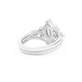Marquise Cut Moissanite Bridal Set with Solitaire Settings– 1.08 CT Center, 0.32 TCW Accents 4