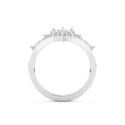 Marquise Cut Moissanite Bridal Set with Solitaire Settings– 1.08 CT Center, 0.32 TCW Accents
