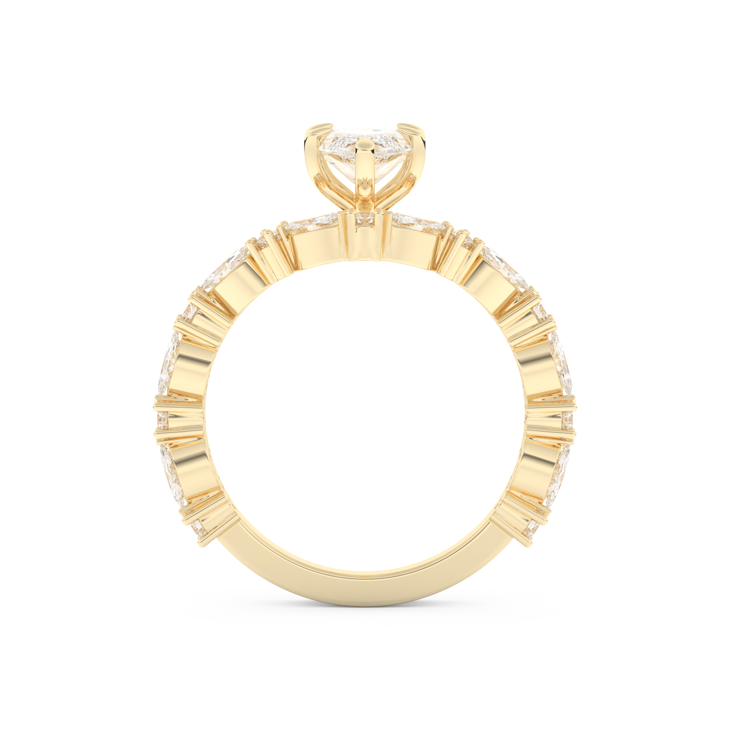 Marquise Cut Moissanite Bridal Set with Pave Settings– 1.08 CT Center, 0.85 TCW Accents 11