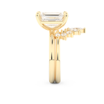 Emerald Cut Moissanite Bridal Set with Solitaire Settings– 3.71 CT Center, 0.41 TCW Accents 12