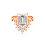 Emerald Cut Moissanite Bridal Set with Solitaire Settings– 3.71 CT Center, 0.41 TCW Accents 13