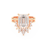 Emerald Cut Moissanite Bridal Set with Solitaire Settings– 3.71 CT Center, 0.41 TCW Accents 13