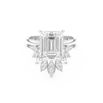 Emerald Cut Moissanite Bridal Set with Solitaire Settings– 3.71 CT Center, 0.41 TCW Accents 1