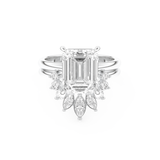Emerald Cut Moissanite Bridal Set with Solitaire Settings– 3.71 CT Center, 0.41 TCW Accents 1