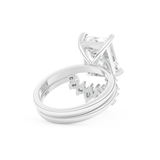Emerald Cut Moissanite Bridal Set with Solitaire Settings– 3.71 CT Center, 0.41 TCW Accents 3