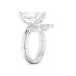 Emerald Cut Moissanite Bridal Set with Solitaire Settings– 3.71 CT Center, 0.41 TCW Accents 6