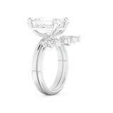 Emerald Cut Moissanite Bridal Set with Solitaire Settings– 3.71 CT Center, 0.41 TCW Accents 6