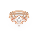 Princess Cut Moissanite Bridal Set with Cluster Settings– 1.72 CT Center, 0.47 TCW Accents 13
