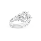 Princess Cut Moissanite Bridal Set with Cluster Settings– 1.72 CT Center, 0.47 TCW Accents 4