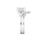 Princess Cut Moissanite Bridal Set with Cluster Settings– 1.72 CT Center, 0.47 TCW Accents 5