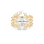 Oval Cut Moissanite Bridal Set with Cluster Settings– 1.67 CT Center, 0.45 TCW Accents 7