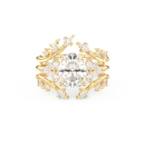 Oval Cut Moissanite Bridal Set with Cluster Settings– 1.67 CT Center, 0.45 TCW Accents 7