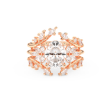 Oval Cut Moissanite Bridal Set with Cluster Settings– 1.67 CT Center, 0.45 TCW Accents 13