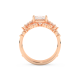 Oval Cut Moissanite Bridal Set with Cluster Settings– 1.67 CT Center, 0.45 TCW Accents 17