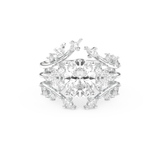 Oval Cut Moissanite Bridal Set with Cluster Settings– 1.67 CT Center, 0.45 TCW Accents 1