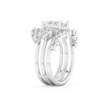 Oval Cut Moissanite Bridal Set with Cluster Settings– 1.67 CT Center, 0.45 TCW Accents 2