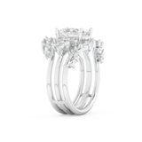 Oval Cut Moissanite Bridal Set with Cluster Settings– 1.67 CT Center, 0.45 TCW Accents 2