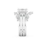 Oval Cut Moissanite Bridal Set with Cluster Settings– 1.67 CT Center, 0.45 TCW Accents 5
