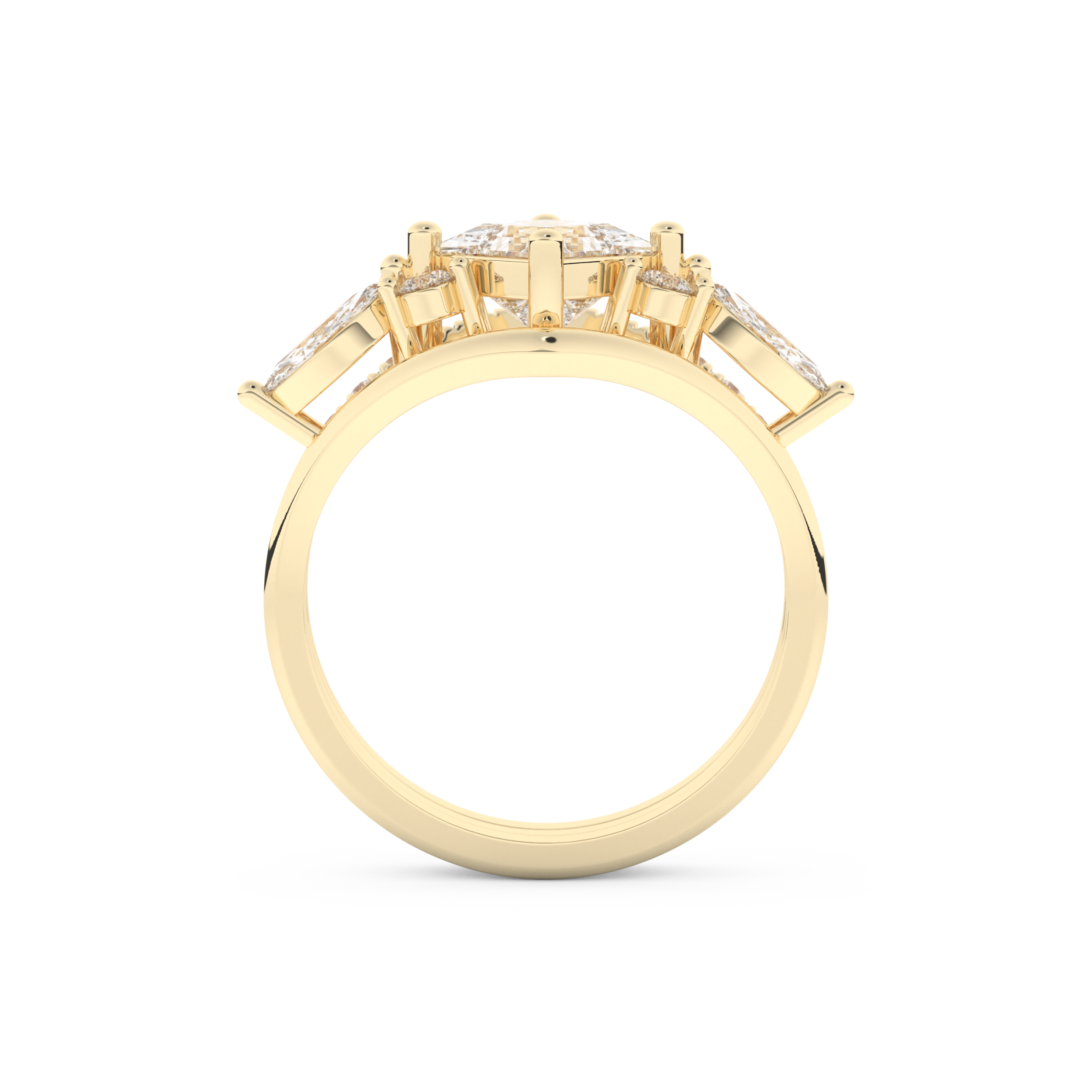Princess Cut Moissanite Bridal Set with Cluster Settings  – 1.04 CT Center, 0.75 TCW Accents 11