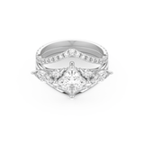 Princess Cut Moissanite Bridal Set with Cluster Settings  – 1.04 CT Center, 0.75 TCW Accents 1