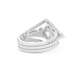 Princess Cut Moissanite Bridal Set with Cluster Settings  – 1.04 CT Center, 0.75 TCW Accents 3