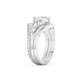 Princess Cut Moissanite Bridal Set with Cluster Settings  – 1.04 CT Center, 0.75 TCW Accents 6
