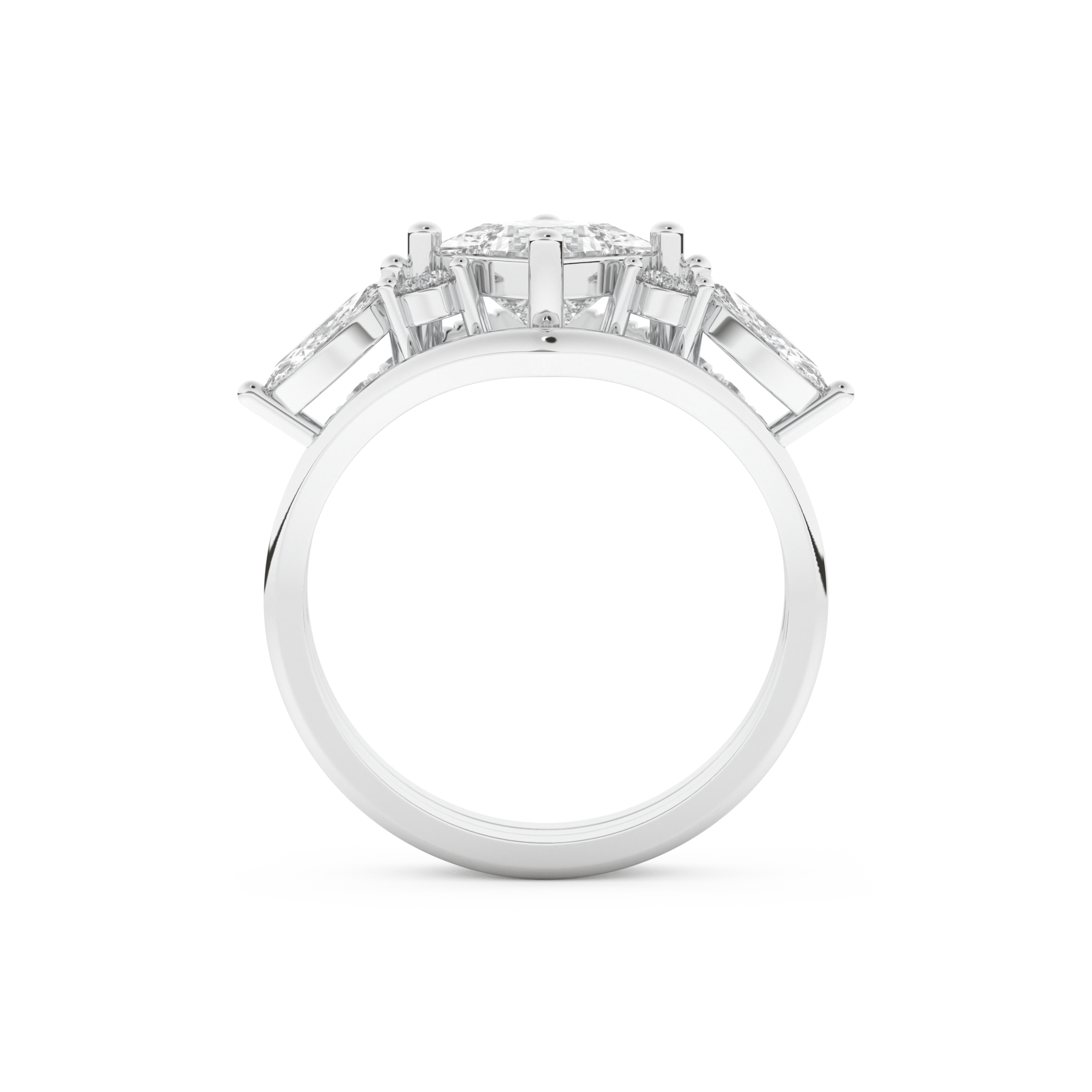 Princess Cut Moissanite Bridal Set with Cluster Settings  – 1.04 CT Center, 0.75 TCW Accents 5