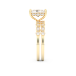 Radiant Cut Moissanite Bridal Set with Pave Settings– 1.56 CT Center, 0.53 TCW Accents 12