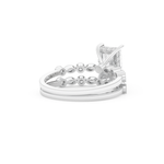 Radiant Cut Moissanite Bridal Set with Pave Settings– 1.56 CT Center, 0.53 TCW Accents 5