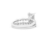 Radiant Cut Moissanite Bridal Set with Pave Settings– 1.56 CT Center, 0.53 TCW Accents 5