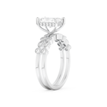 Radiant Cut Moissanite Bridal Set with Pave Settings– 1.56 CT Center, 0.53 TCW Accents 3
