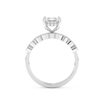 Radiant Cut Moissanite Bridal Set with Pave Settings– 1.56 CT Center, 0.53 TCW Accents 4