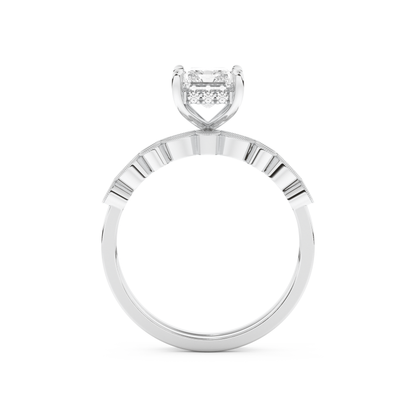 Radiant Cut Moissanite Bridal Set with Pave Settings– 1.56 CT Center, 0.53 TCW Accents