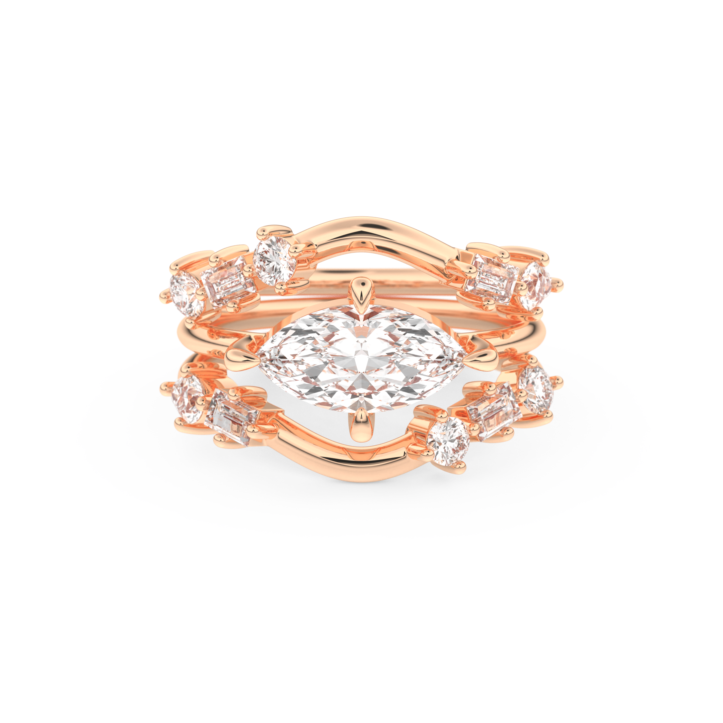 Marquise Cut Moissanite Bridal Set – 1.08 CT Center, 0.75 TCW Accents 13