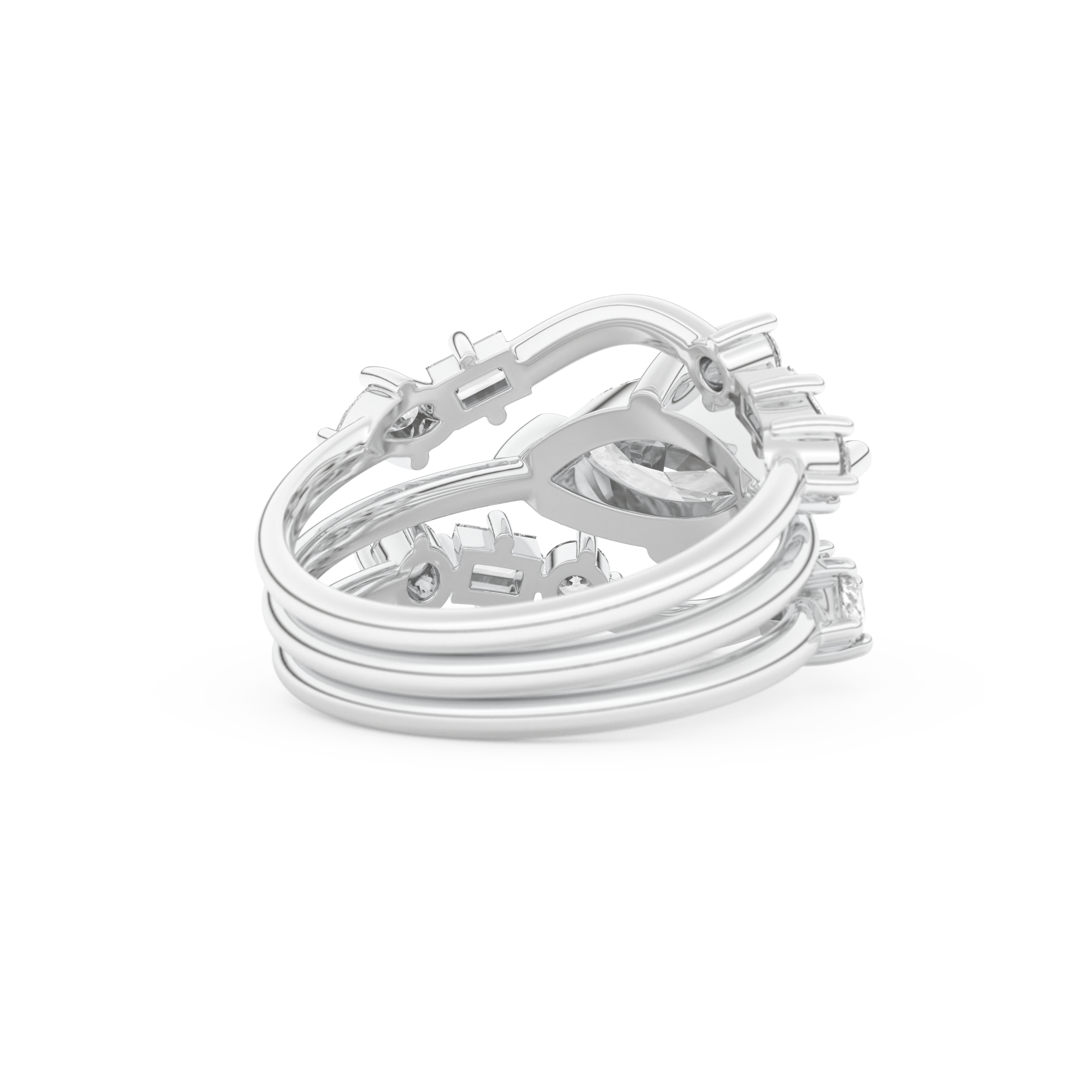 Marquise Cut Moissanite Bridal Set – 1.08 CT Center, 0.75 TCW Accents 3