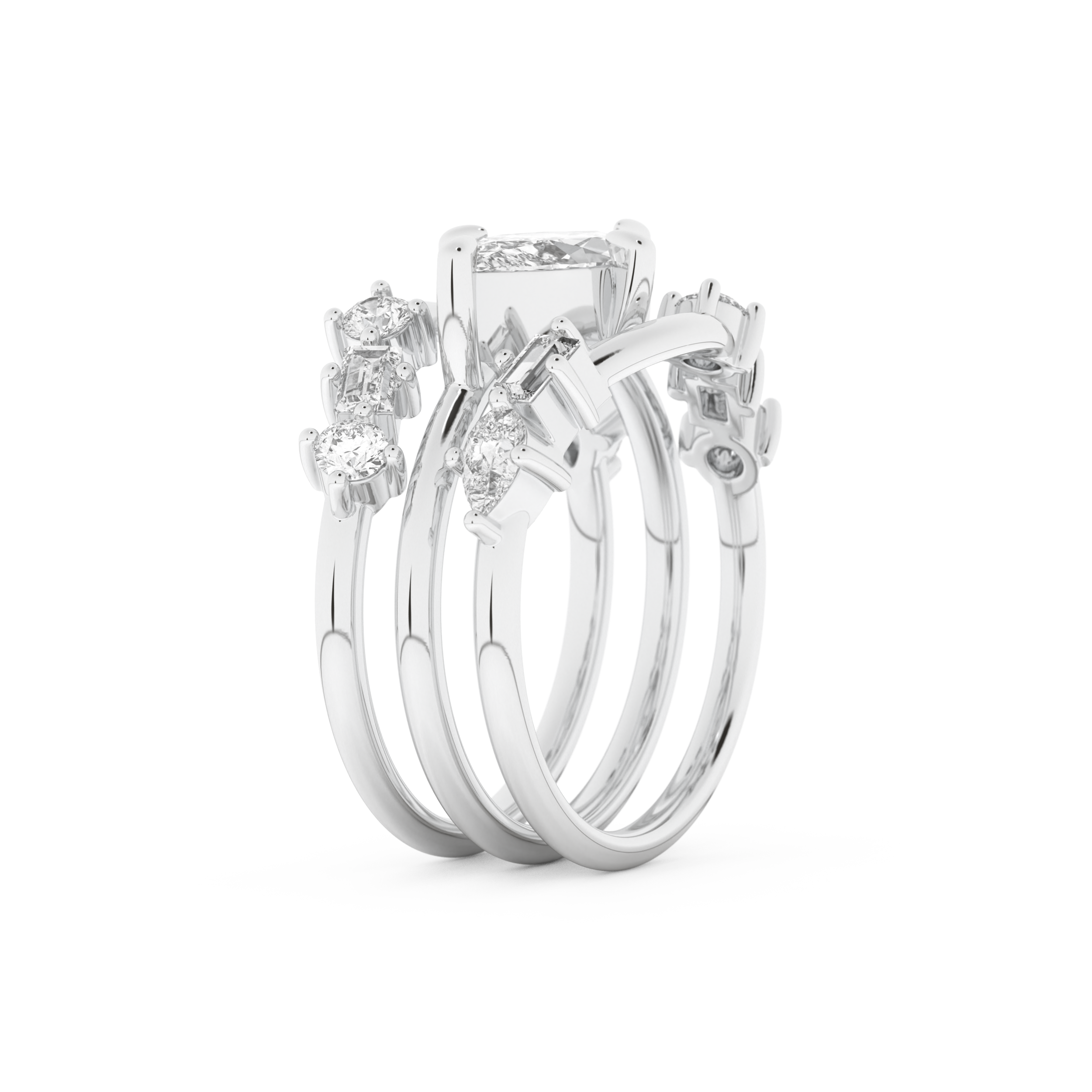 Marquise Cut Moissanite Bridal Set – 1.08 CT Center, 0.75 TCW Accents 6