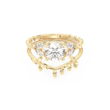 Round Cut Moissanite Bridal Set with Cluster Settings – 1.08 CT Center, 0.21 TCW Accents