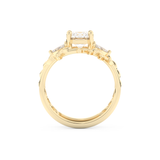 Round Cut Moissanite Bridal Set with Cluster Settings – 1.08 CT Center, 0.21 TCW Accents