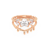 Round Cut Moissanite Bridal Set with Cluster Settings – 1.08 CT Center, 0.21 TCW Accents