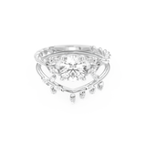 Round Cut Moissanite Bridal Set with Cluster Settings – 1.08 CT Center, 0.21 TCW Accents