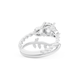 Round Cut Moissanite Bridal Set with Cluster Settings – 1.08 CT Center, 0.21 TCW Accents