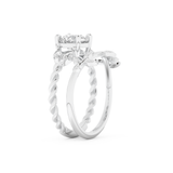 Round Cut Moissanite Bridal Set with Cluster Settings – 1.08 CT Center, 0.21 TCW Accents