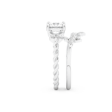 Round Cut Moissanite Bridal Set with Cluster Settings – 1.08 CT Center, 0.21 TCW Accents
